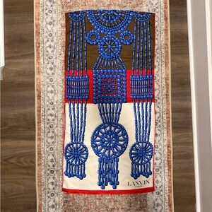 Lanvin Blue and Brown Geometric Scarf